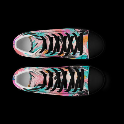 Graffiti High Top Canvas Shoes | Urban Streetwear Sneakers - Resplendent Aurora