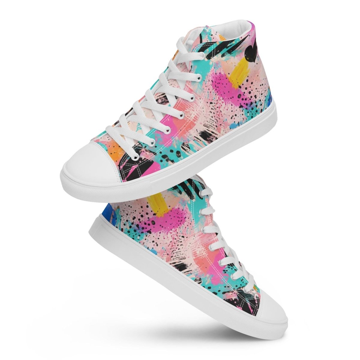 Graffiti High Top Canvas Shoes | Urban Streetwear Sneakers - Resplendent Aurora