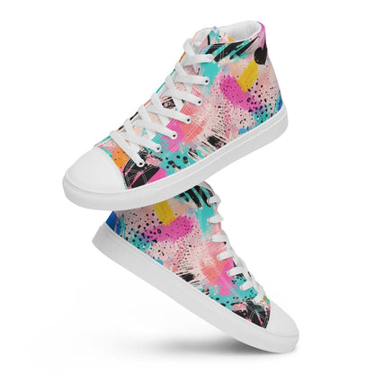 Graffiti High Top Canvas Shoes | Urban Streetwear Sneakers - Resplendent Aurora