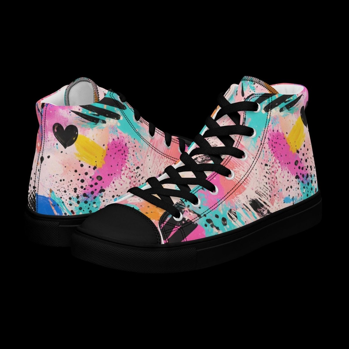 Graffiti High Top Canvas Shoes | Urban Streetwear Sneakers - Resplendent Aurora