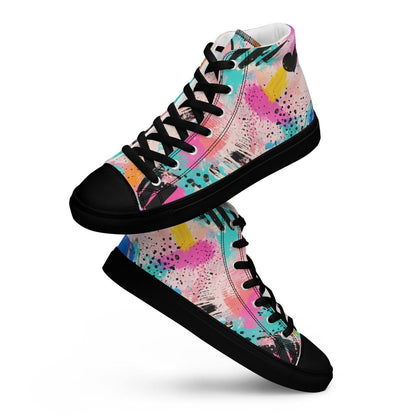 Graffiti High Top Canvas Shoes | Urban Streetwear Sneakers - Resplendent Aurora