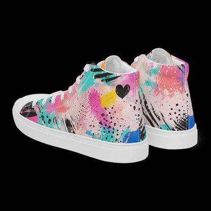 Graffiti High Top Canvas Shoes | Urban Streetwear Sneakers - Resplendent Aurora