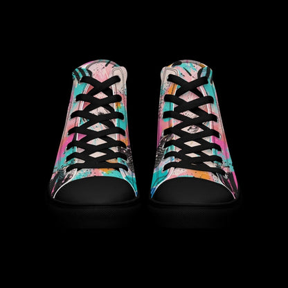 Graffiti High Top Canvas Shoes | Urban Streetwear Sneakers - Resplendent Aurora