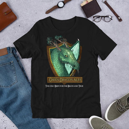 Green Dragon Ales T-Shirt | LOTR Fantasy Beer Tee - Resplendent Aurora