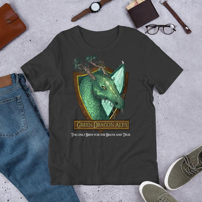 Green Dragon Ales T-Shirt | LOTR Fantasy Beer Tee - Resplendent Aurora