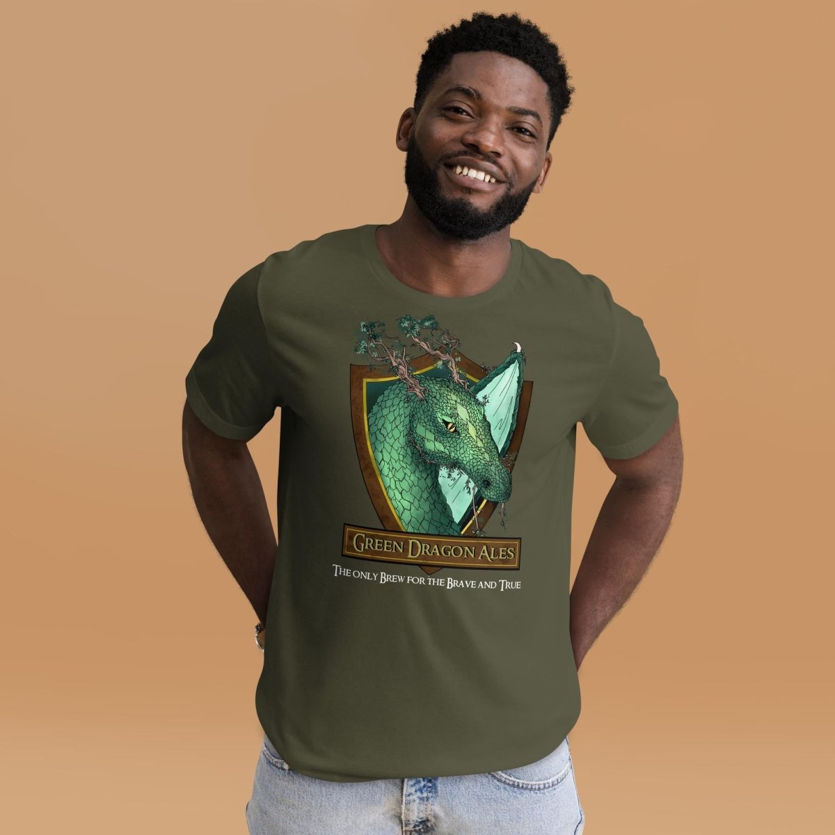 Green Dragon Ales T-Shirt | LOTR Fantasy Beer Tee - Resplendent Aurora