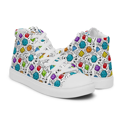 Men's Polyhedral Dice High Top Sneakers | DnD Gamer Shoes - Resplendent Aurora