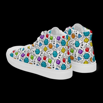 Men's Polyhedral Dice High Top Sneakers | DnD Gamer Shoes - Resplendent Aurora