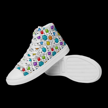 Men's Polyhedral Dice High Top Sneakers | DnD Gamer Shoes - Resplendent Aurora