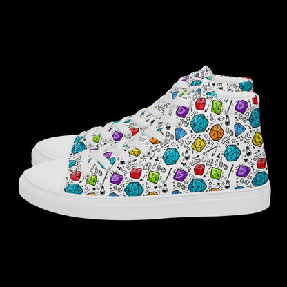 Men's Polyhedral Dice High Top Sneakers | DnD Gamer Shoes - Resplendent Aurora
