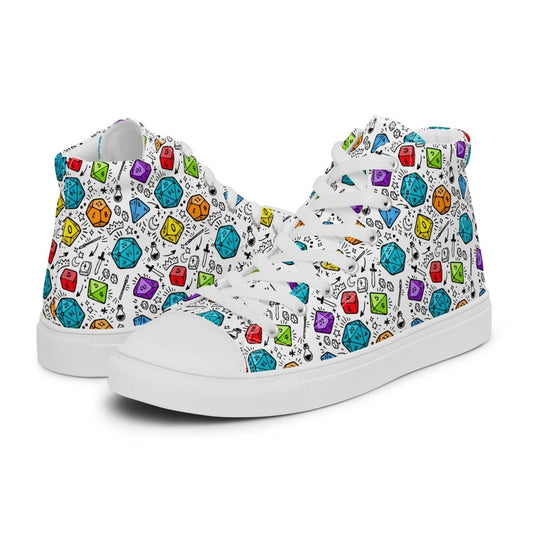 Men's Polyhedral Dice High Top Sneakers | DnD Gamer Shoes - Resplendent Aurora