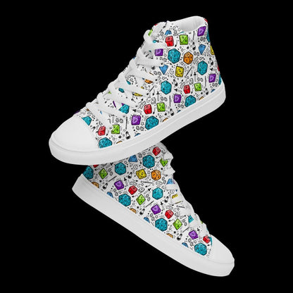 Men's Polyhedral Dice High Top Sneakers | DnD Gamer Shoes - Resplendent Aurora