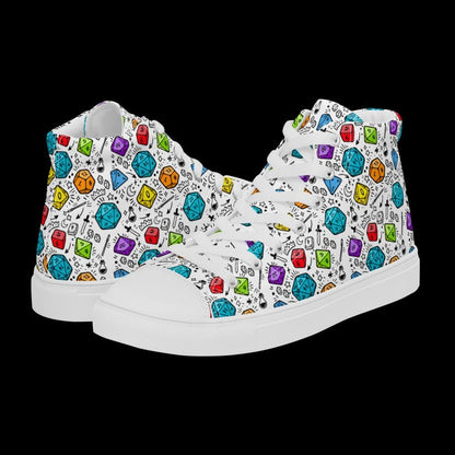 Men's Polyhedral Dice High Top Sneakers | DnD Gamer Shoes - Resplendent Aurora