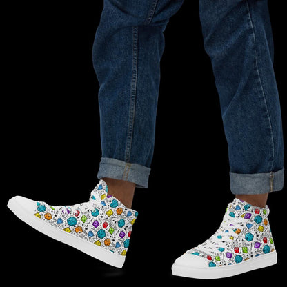 Men's Polyhedral Dice High Top Sneakers | DnD Gamer Shoes - Resplendent Aurora