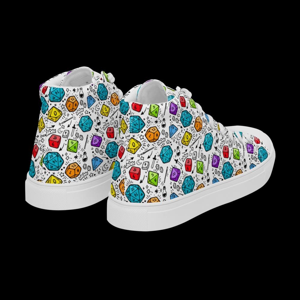 Men's Polyhedral Dice High Top Sneakers | DnD Gamer Shoes - Resplendent Aurora