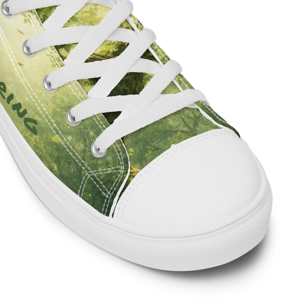 Not Lost, Just Exploring High Top Canvas Shoes | Forest Fantasy Sneakers | Woodland Adventure Streetwear - Resplendent Aurora