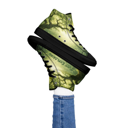 Not Lost, Just Exploring High Top Canvas Shoes | Forest Fantasy Sneakers | Woodland Adventure Streetwear - Resplendent Aurora