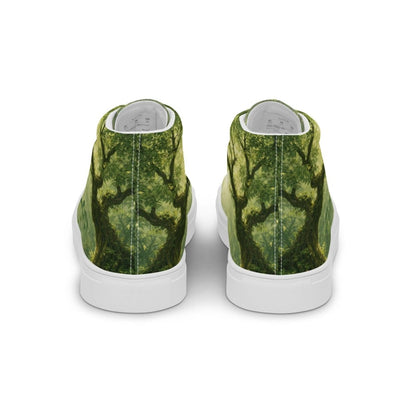Not Lost, Just Exploring High Top Canvas Shoes | Forest Fantasy Sneakers | Woodland Adventure Streetwear - Resplendent Aurora