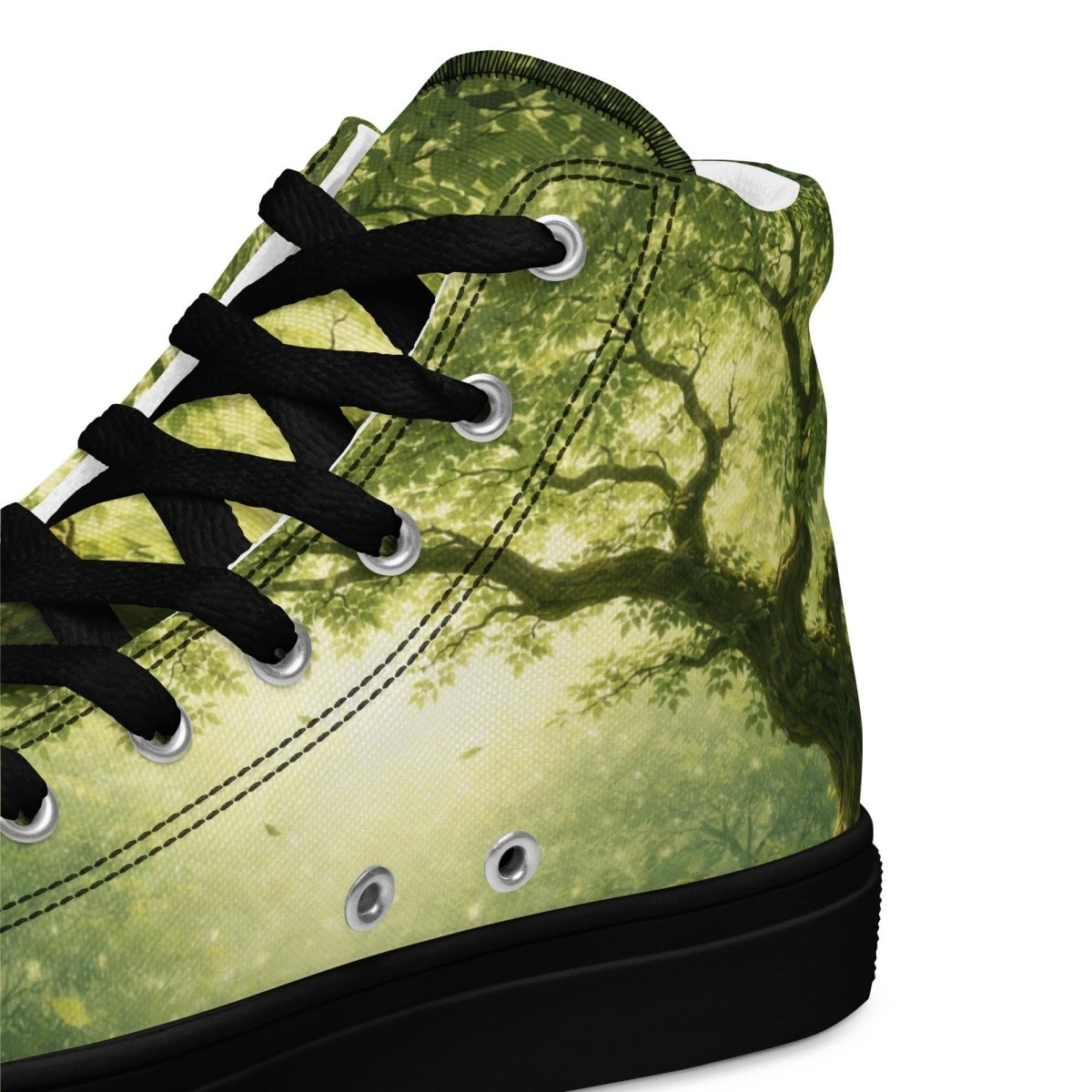 Not Lost, Just Exploring High Top Canvas Shoes | Forest Fantasy Sneakers | Woodland Adventure Streetwear - Resplendent Aurora