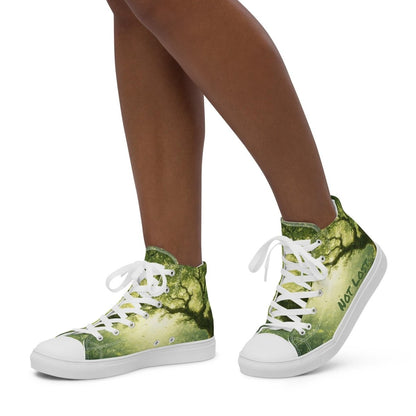 Not Lost, Just Exploring High Top Canvas Shoes | Forest Fantasy Sneakers | Woodland Adventure Streetwear - Resplendent Aurora