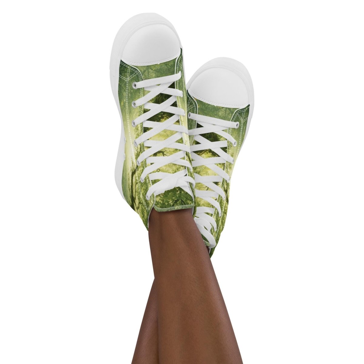 Not Lost, Just Exploring High Top Canvas Shoes | Forest Fantasy Sneakers | Woodland Adventure Streetwear - Resplendent Aurora