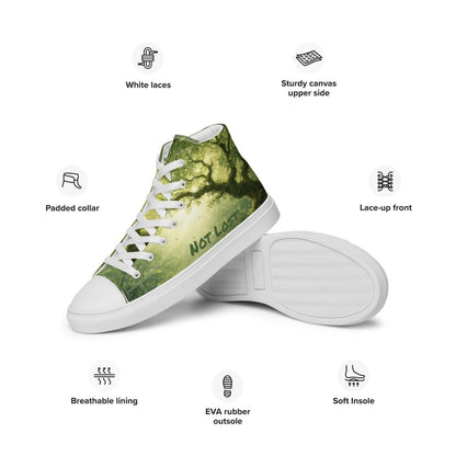 Not Lost, Just Exploring High Top Canvas Shoes | Forest Fantasy Sneakers | Woodland Adventure Streetwear - Resplendent Aurora