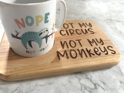 Not My Circus, Not My Monkeys Mug and Biscuit Stand - Resplendent Aurora