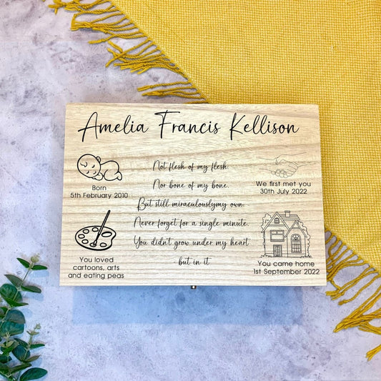Personalised Adoption Keepsake Box - Resplendent Aurora