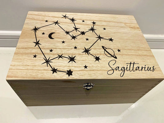 Personalised Childrens Keepsake Box with Zodiac Star Signs - Resplendent Aurora