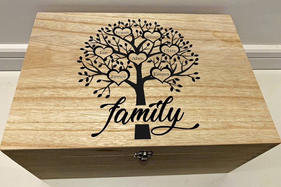 Personalised Family Keepsake Box - Family Tree