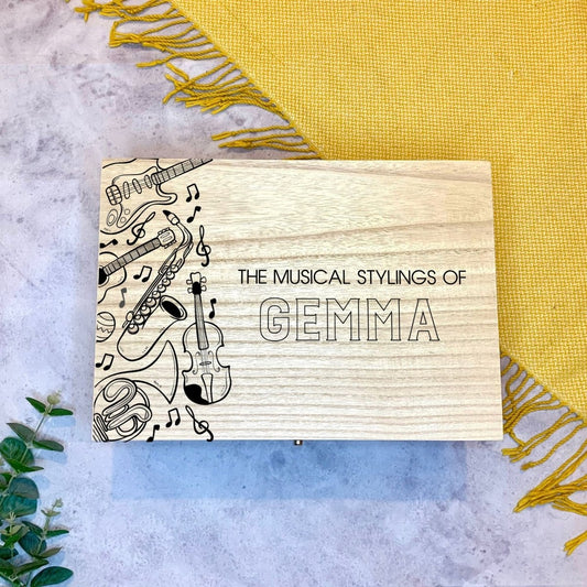 Personalised Keepsake Box with Musical Instruments - Resplendent Aurora