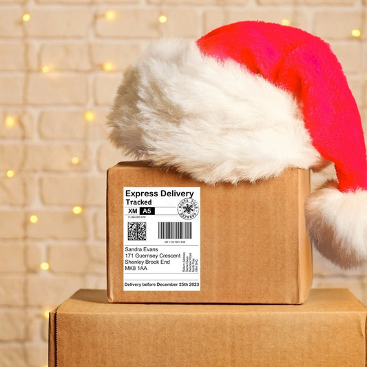 Personalised North Pole Shipping Label Cover Up Sticker - Resplendent Aurora