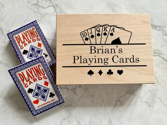 Personalised Playing Card Box with Personalised Monogram - Resplendent Aurora