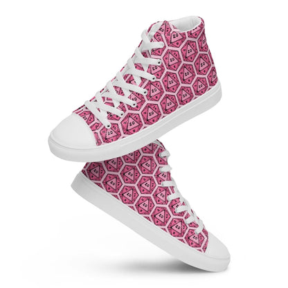 Pink D20 Dice High Top Sneakers | Tabletop RPG Shoes - Resplendent Aurora