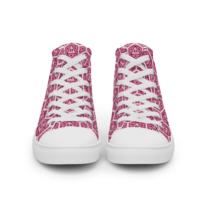 Pink D20 Dice High Top Sneakers | Tabletop RPG Shoes - Resplendent Aurora