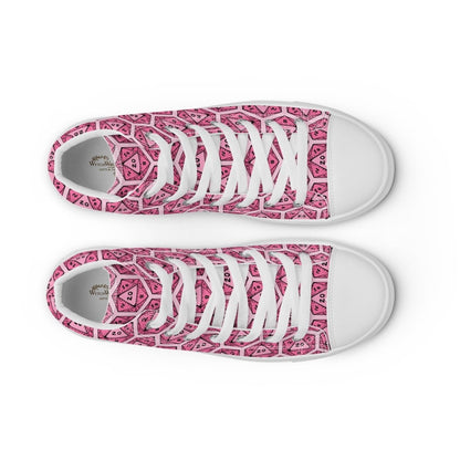 Pink D20 Dice High Top Sneakers | Tabletop RPG Shoes - Resplendent Aurora
