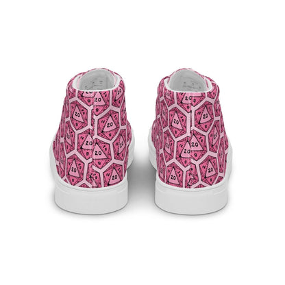 Pink D20 Dice High Top Sneakers | Tabletop RPG Shoes - Resplendent Aurora