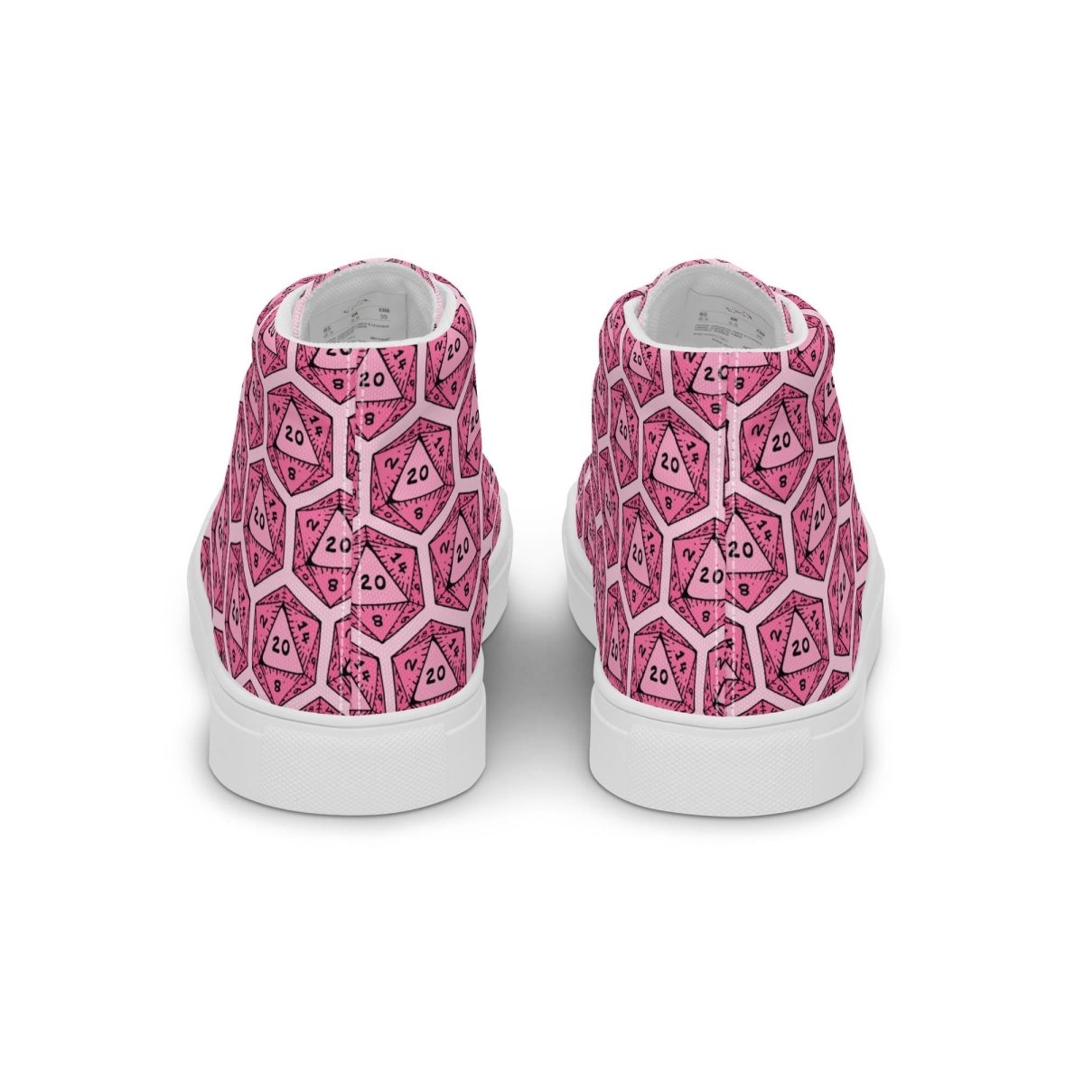 Pink D20 Dice High Top Sneakers | Tabletop RPG Shoes - Resplendent Aurora