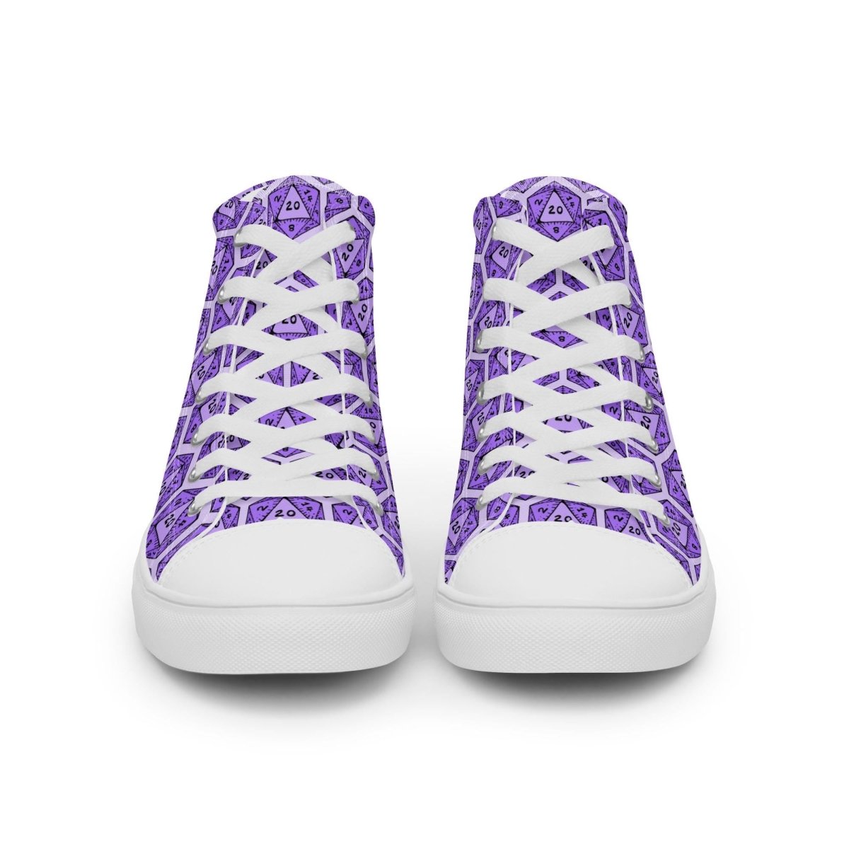Purple D20 Dice High Top Canvas Shoes | DnD Gamer Sneakers - Resplendent Aurora