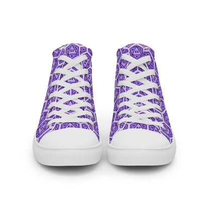 Purple D20 Dice High Top Canvas Shoes | DnD Gamer Sneakers - Resplendent Aurora