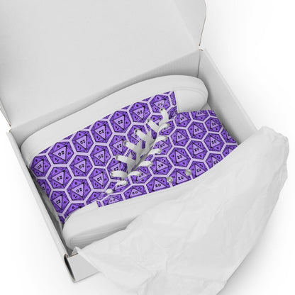 Purple D20 Dice High Top Canvas Shoes | DnD Gamer Sneakers - Resplendent Aurora