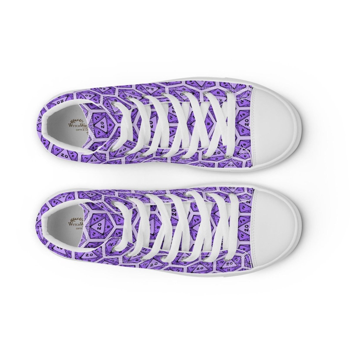 Purple D20 Dice High Top Canvas Shoes | DnD Gamer Sneakers - Resplendent Aurora