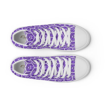 Purple D20 Dice High Top Canvas Shoes | DnD Gamer Sneakers - Resplendent Aurora