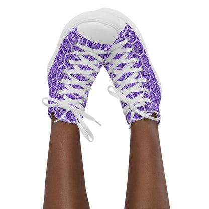 Purple D20 Dice High Top Canvas Shoes | DnD Gamer Sneakers - Resplendent Aurora