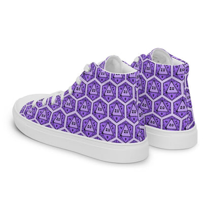 Purple D20 Dice High Top Canvas Shoes | DnD Gamer Sneakers - Resplendent Aurora