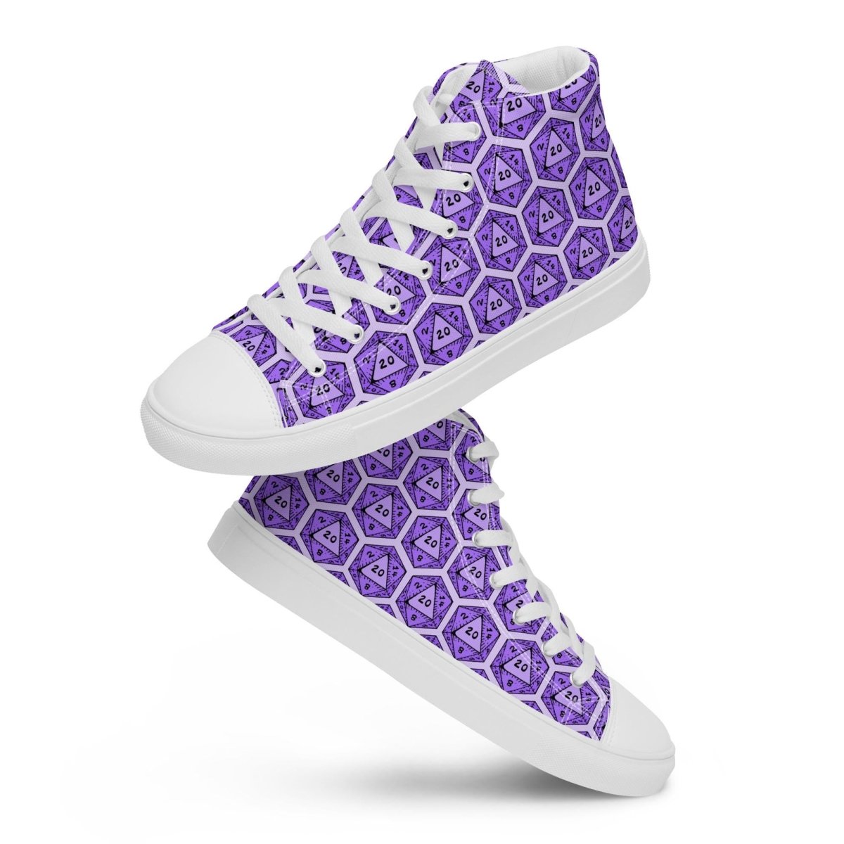 Purple D20 Dice High Top Canvas Shoes | DnD Gamer Sneakers - Resplendent Aurora