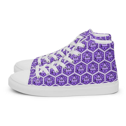 Purple D20 Dice High Top Canvas Shoes | DnD Gamer Sneakers - Resplendent Aurora