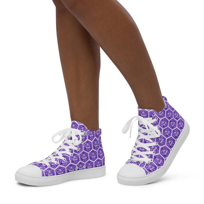 Purple D20 Dice High Top Canvas Shoes | DnD Gamer Sneakers - Resplendent Aurora