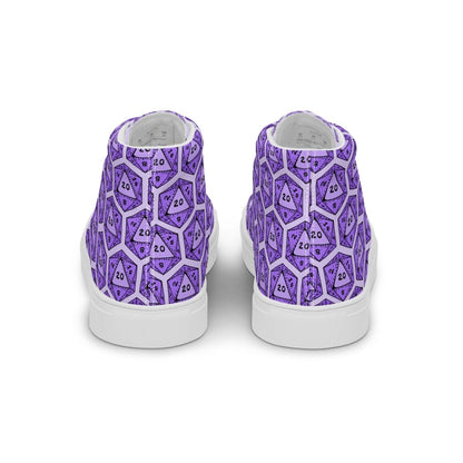 Purple D20 Dice High Top Canvas Shoes | DnD Gamer Sneakers - Resplendent Aurora
