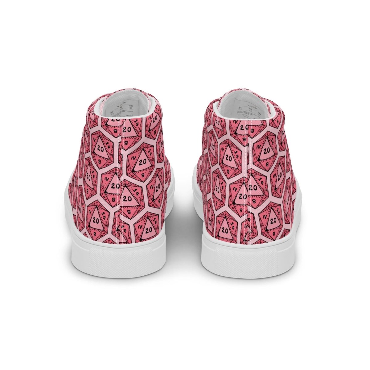 Red D20 Dice High Top Sneakers | Tabletop RPG Dice Pattern - Resplendent Aurora